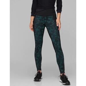 Athleta Frost High Traverse Tight 2X Black Green Leggings St. Paddy’s Day Hiking